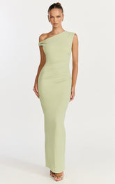 Genie Maxi Dress - Off The Shoulder Dress in Sage
