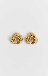 Samantha Earrings - Knot Stud Earrings in Gold