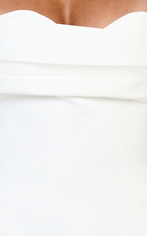 Zinnia Mini Dress - Strapless Aline Dress in White