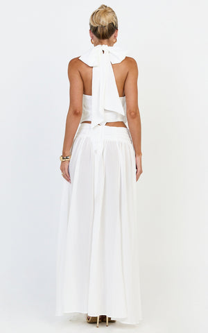 Melanie Top - Halter Neck Top in Cream