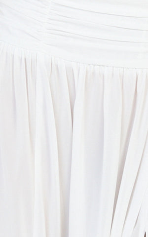 Melanie Maxi Skirt - Gathered Yoke Skirt in Cream