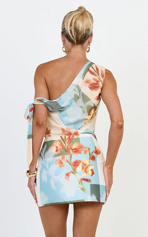Soleil Two Piece Top and Skirt Set - Ruche Detail Set in Soleil Floral Tile Print