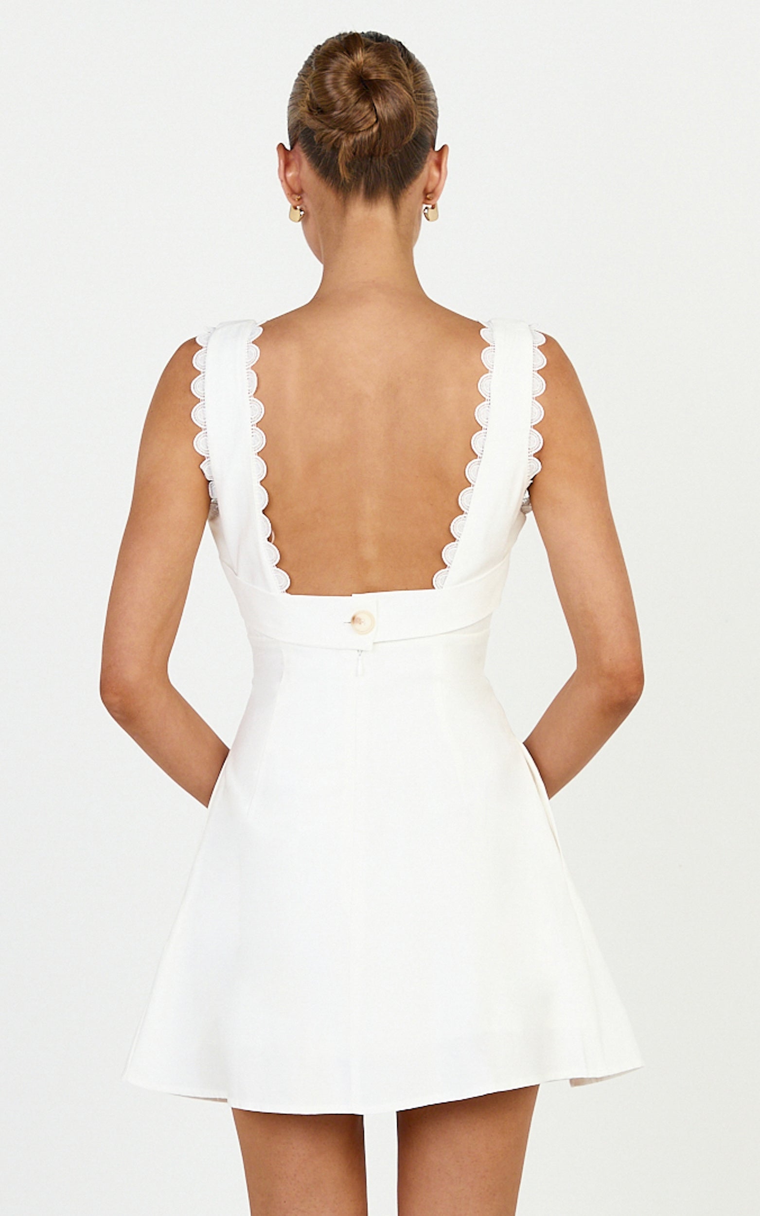 Tracey Mini Dress - Fit And Flare Polka Dot Dress in White
