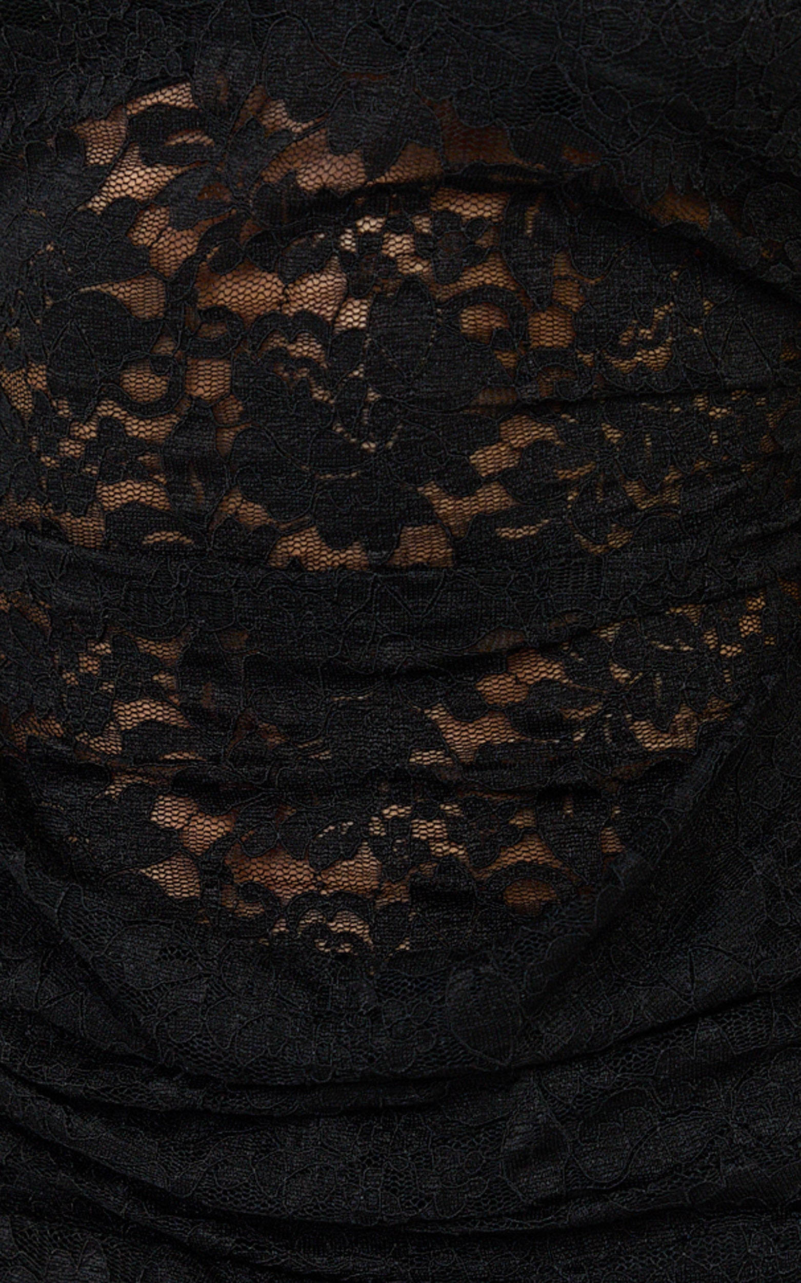 Skye Mini Dress - Lace Long Sleeve Draped Skirt Dress in Black