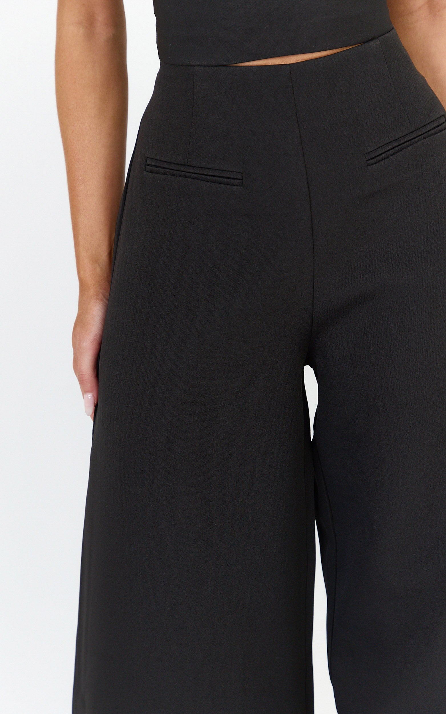 Lilo Pants - High Waisted Wide Leg Pants in Black