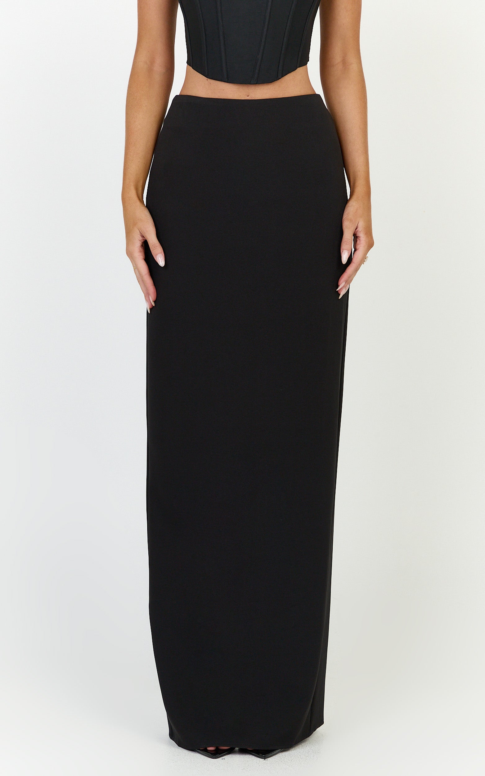 Marais Maxi Skirt - Column Skirt in Black