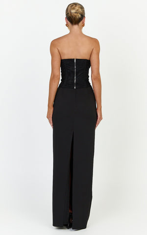 Colette Top - Strapless Lace Corset Top in Black