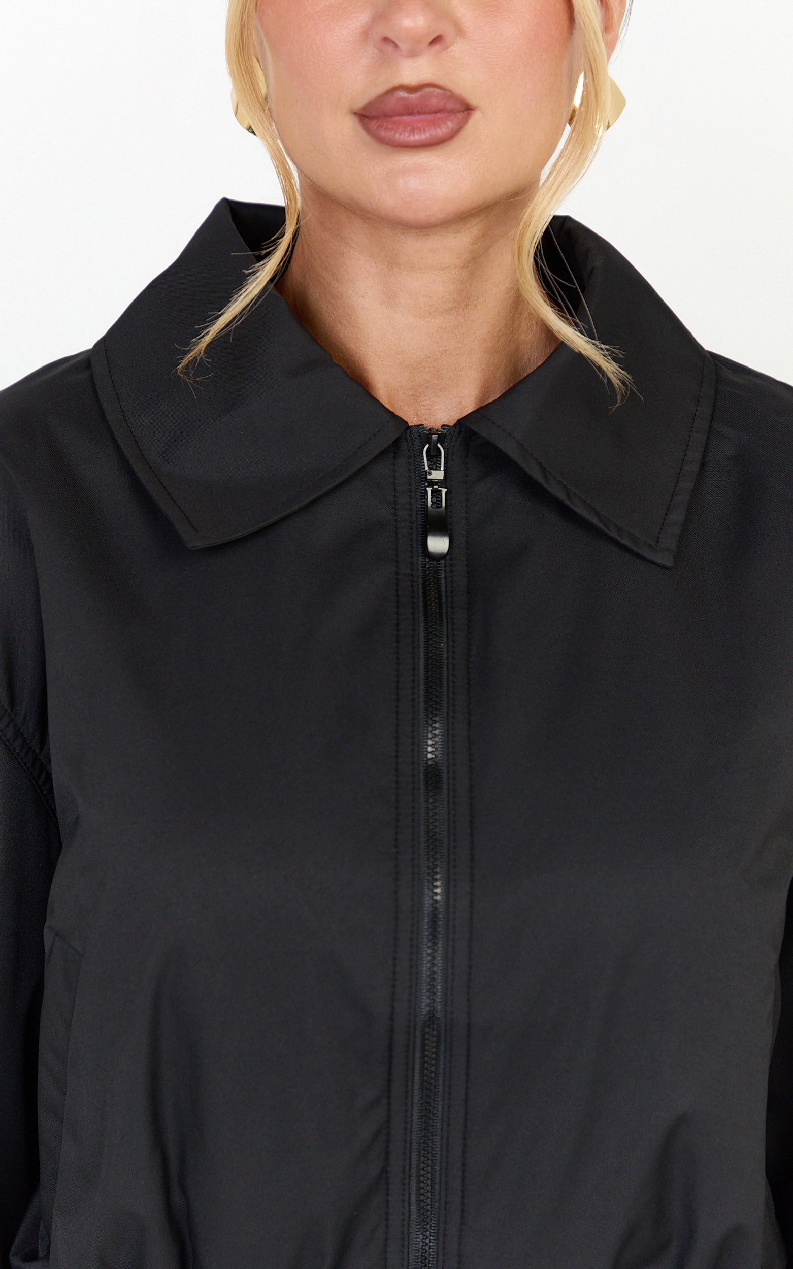 Peterson Jacket - Cropped Bomber Jacket in Black