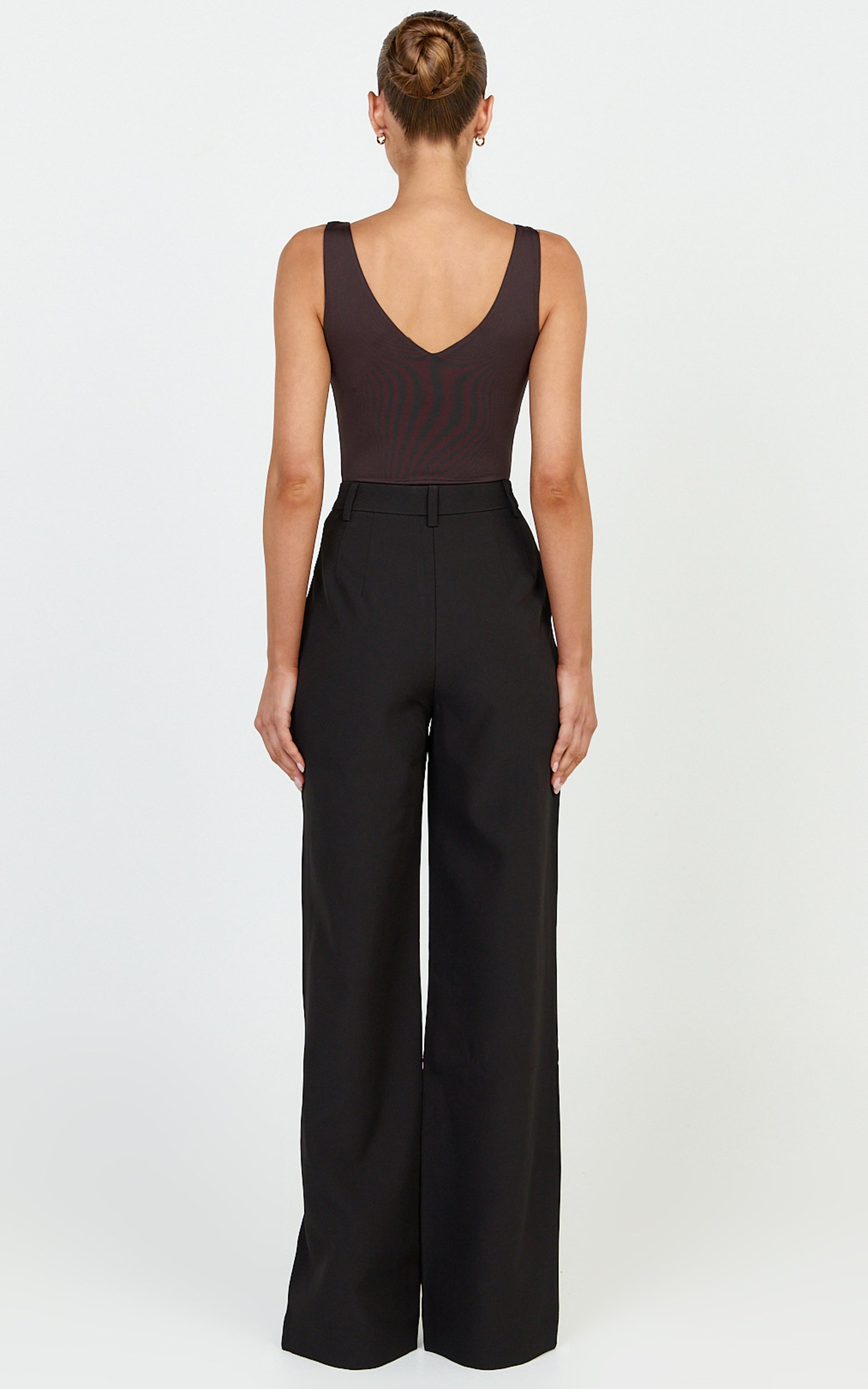 Rosalie Pants - High Waist Tailored Straight Leg Pants in Black