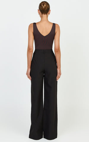 Rosalie Pants - High Waist Tailored Straight Leg Pants in Black