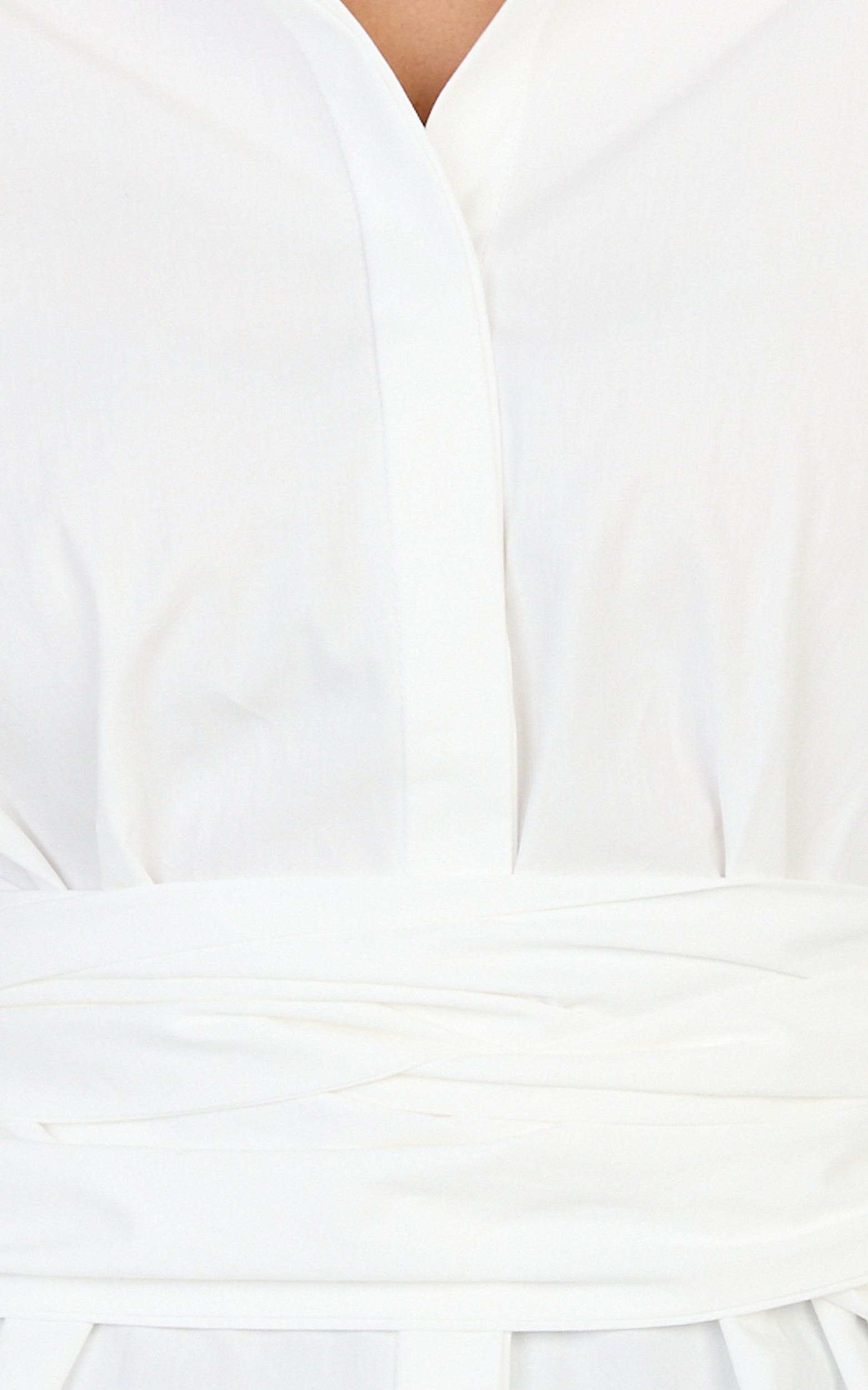 Skye Top - Tie Waist Shirt in White