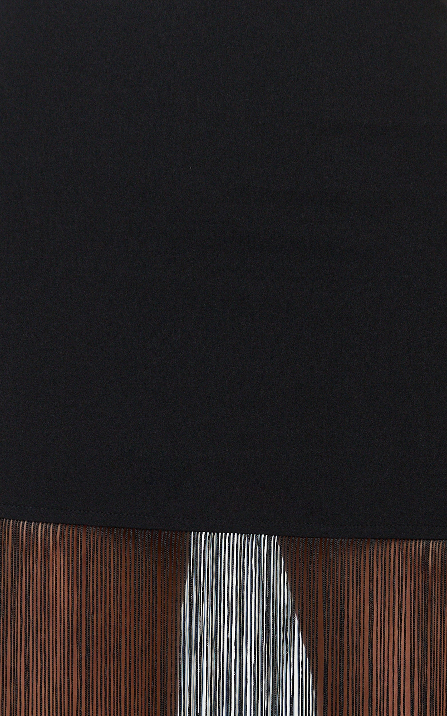 Kara Two Piece Top and Skirt Set - Micro Top And Fringed Mini Skirt Set in Black