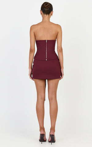 Gigi Mini Skort - Wrap Tie Front Skort in Wine