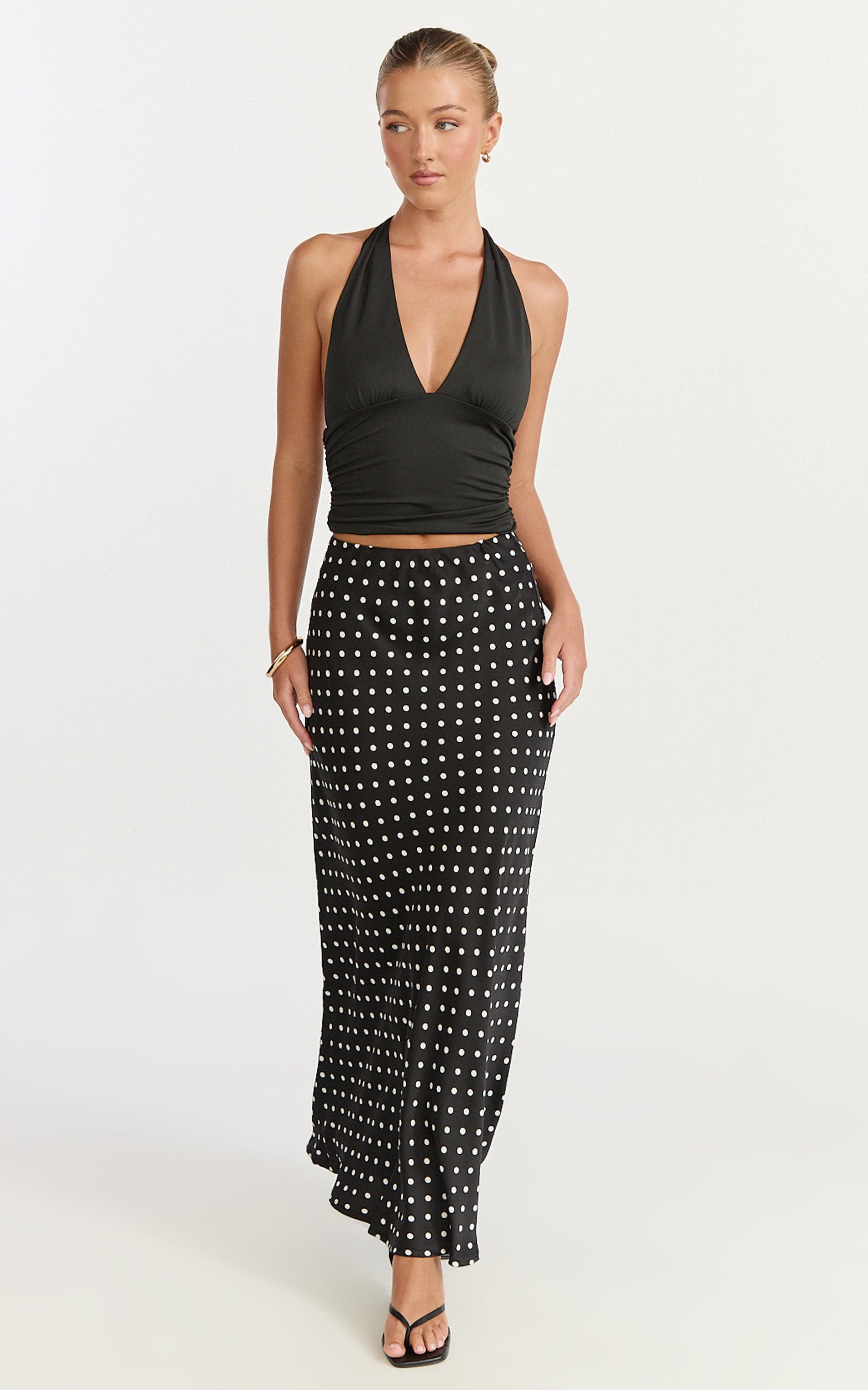 Emma Top - Halter Neck Tie Back Top in Black