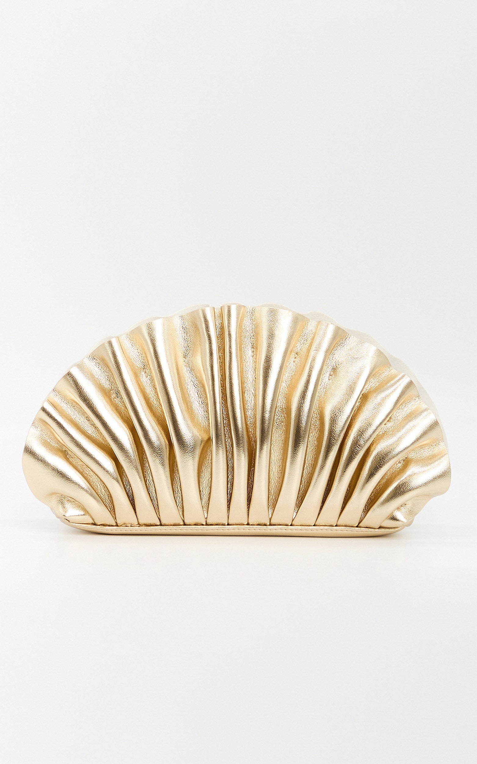 Olga Berg - Hollie Pleated Clutch in Gold