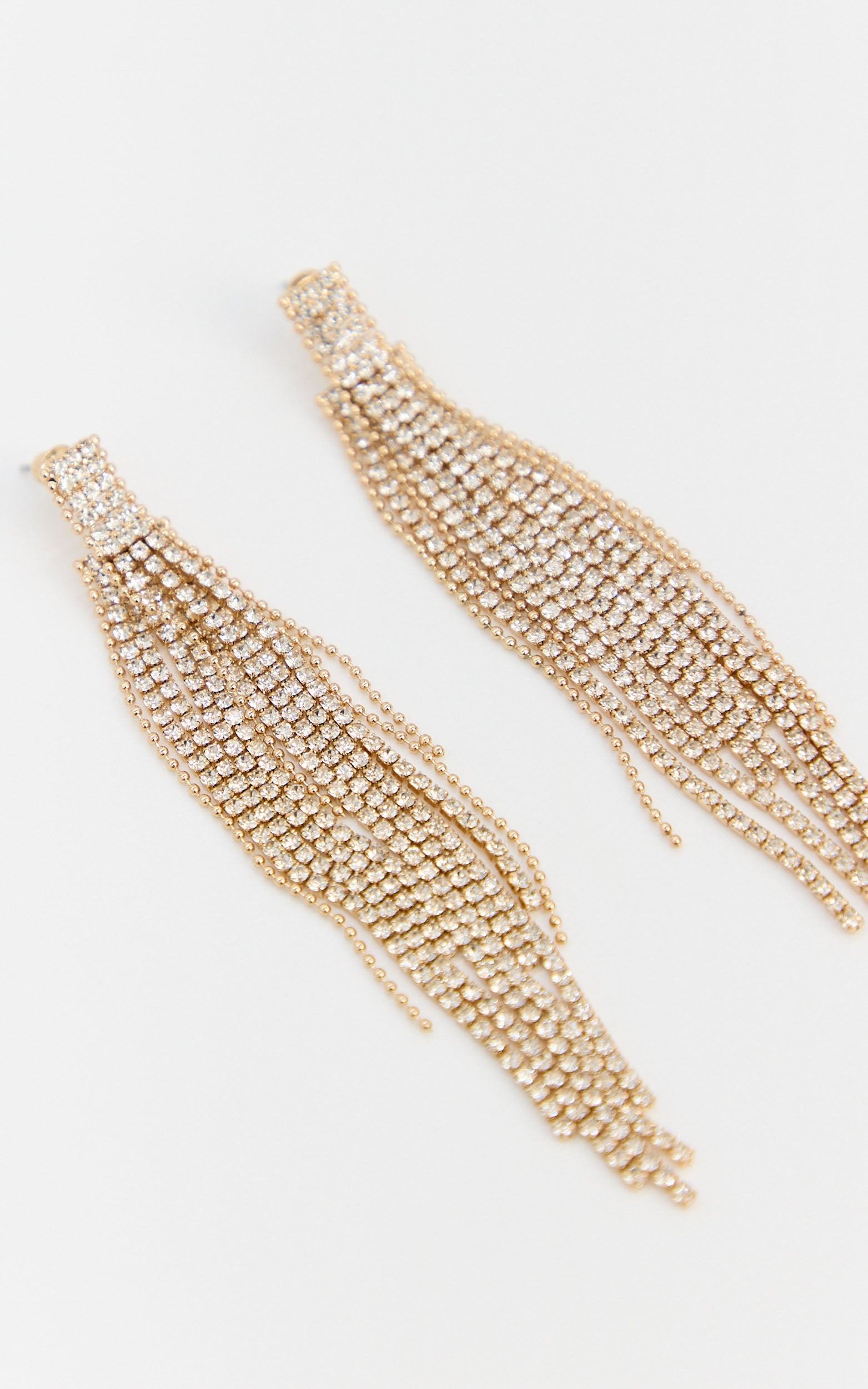 Amarie Earrings - Statement Diamonte Earrings in Gold