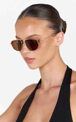 Inez Sunglasses - Square Sunglasses in Gold