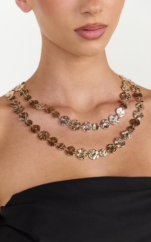 Candice Necklace - Double Layered Necklace in Gold