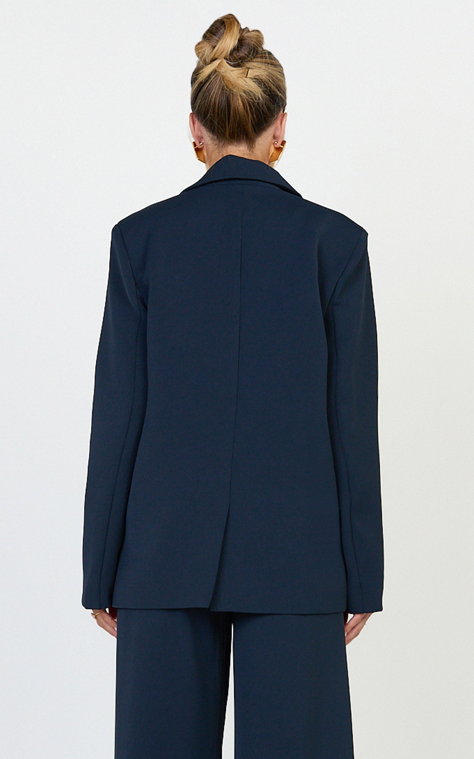 Selena Blazer - Oversized Single Breasted Blazer in Navy