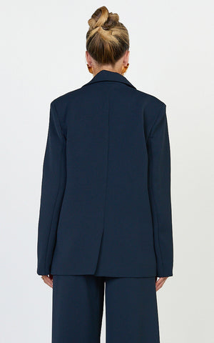 Selena Blazer - Oversized Single Breasted Blazer in Navy