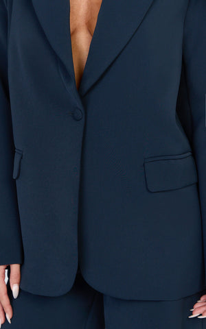 Selena Blazer - Oversized Single Breasted Blazer in Navy