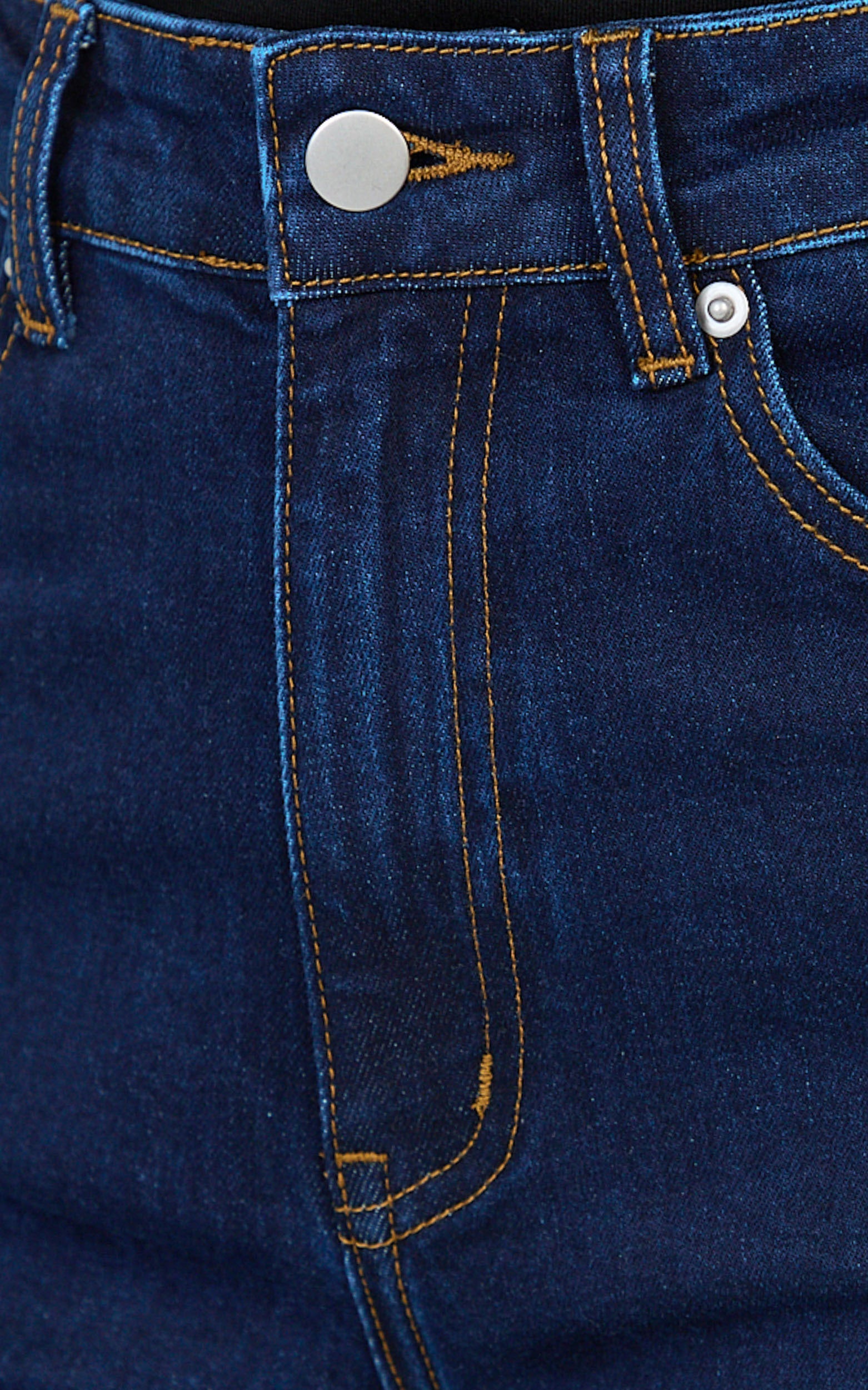 Phoebe Jeans - High Waist Straight Leg Stretch Denim Jeans in Dark Blue Wash