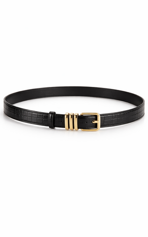 Gianelli Belt - Croc Belt in Black