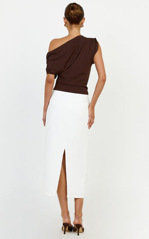 Nalfie Top - Asymmetrical Top in Choc