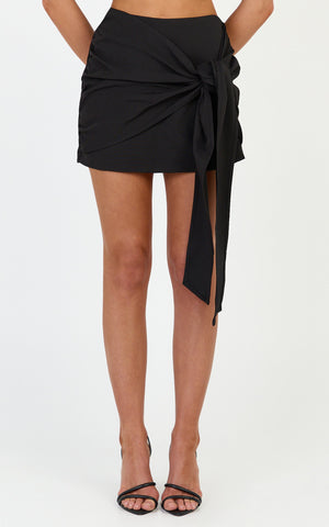 Gigi Mini Skort - Wrap Tie Front Skort in Black