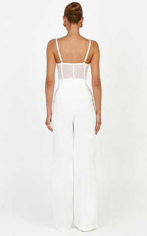 Iris Bodysuit - Corset Lace Bodysuit in Cream