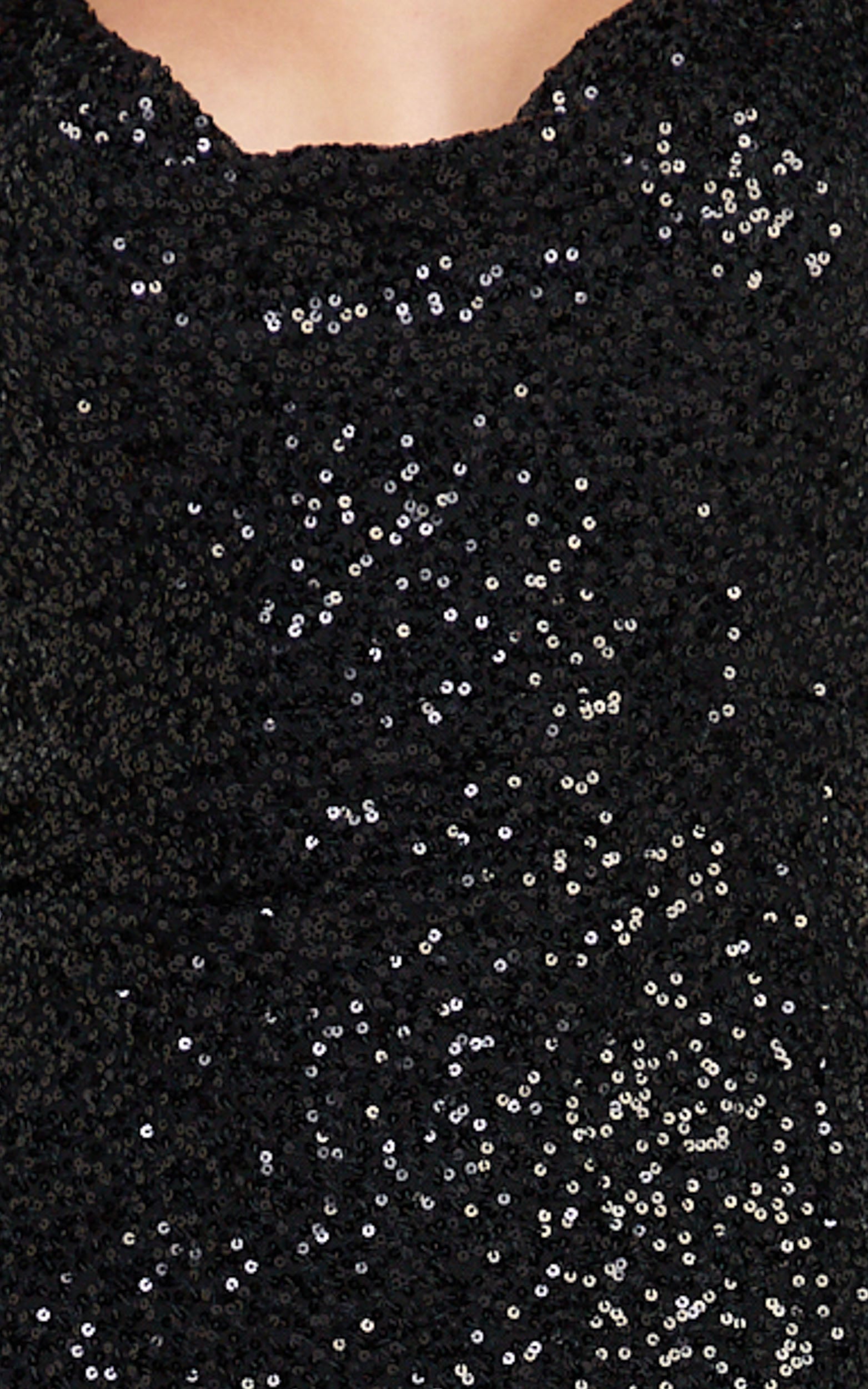 Malisha Maxi Dress - Sequin Cowl Neck Backless Dress in Black