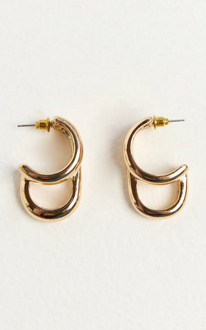 Eileen Earrings - Double Hoop Earrings in Gold