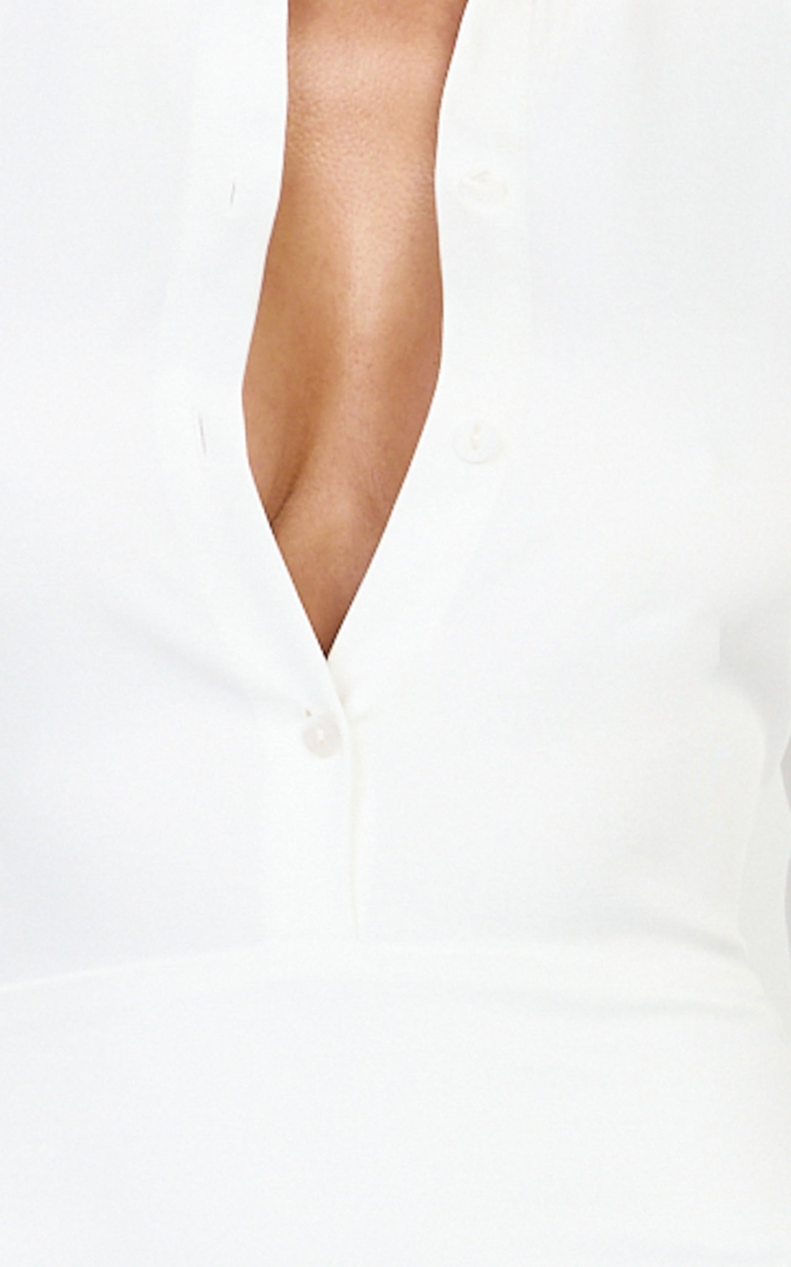 Leora Mini Dress - Button Front Draped Cowl Waist Dress in Off White