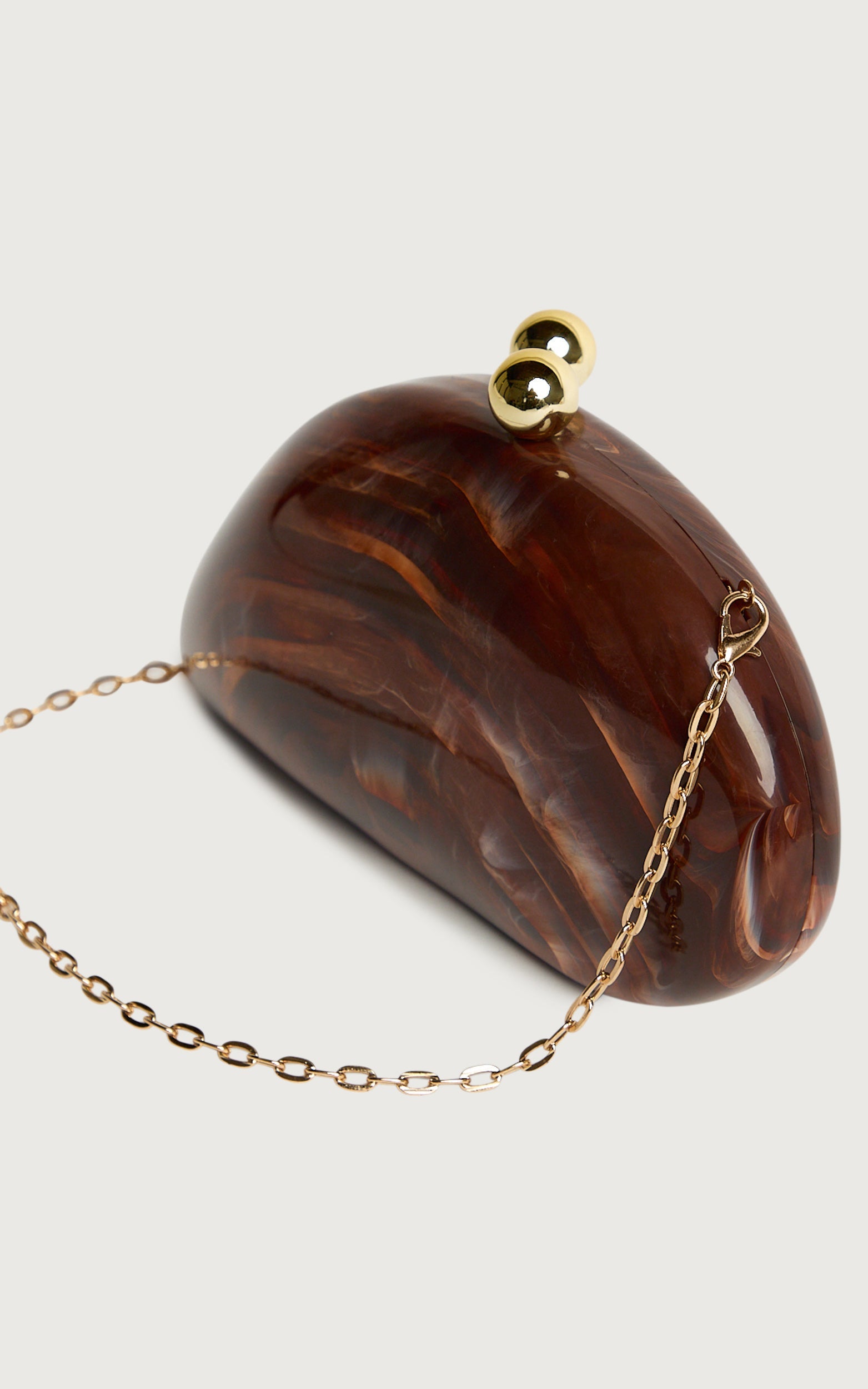 Lola Bag - Marble Clutch Bag in Brown