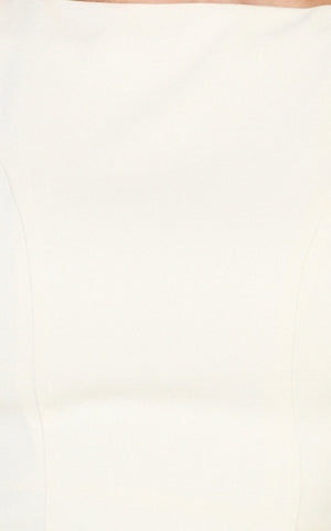 Lorayne Mini Dress - Cap Sleeve Gathered Hip Tie Back Mini Dress in Cream