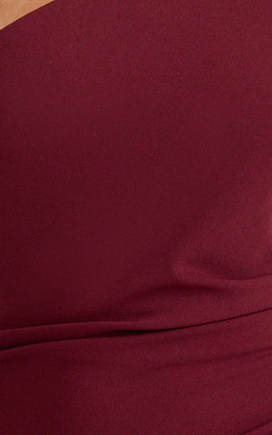 Criselda Maxi Dress - One Shoulder Maxi Dress in Wine