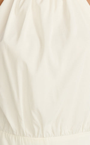 Thea Mini Dress - Backless Halter Dress in Off White