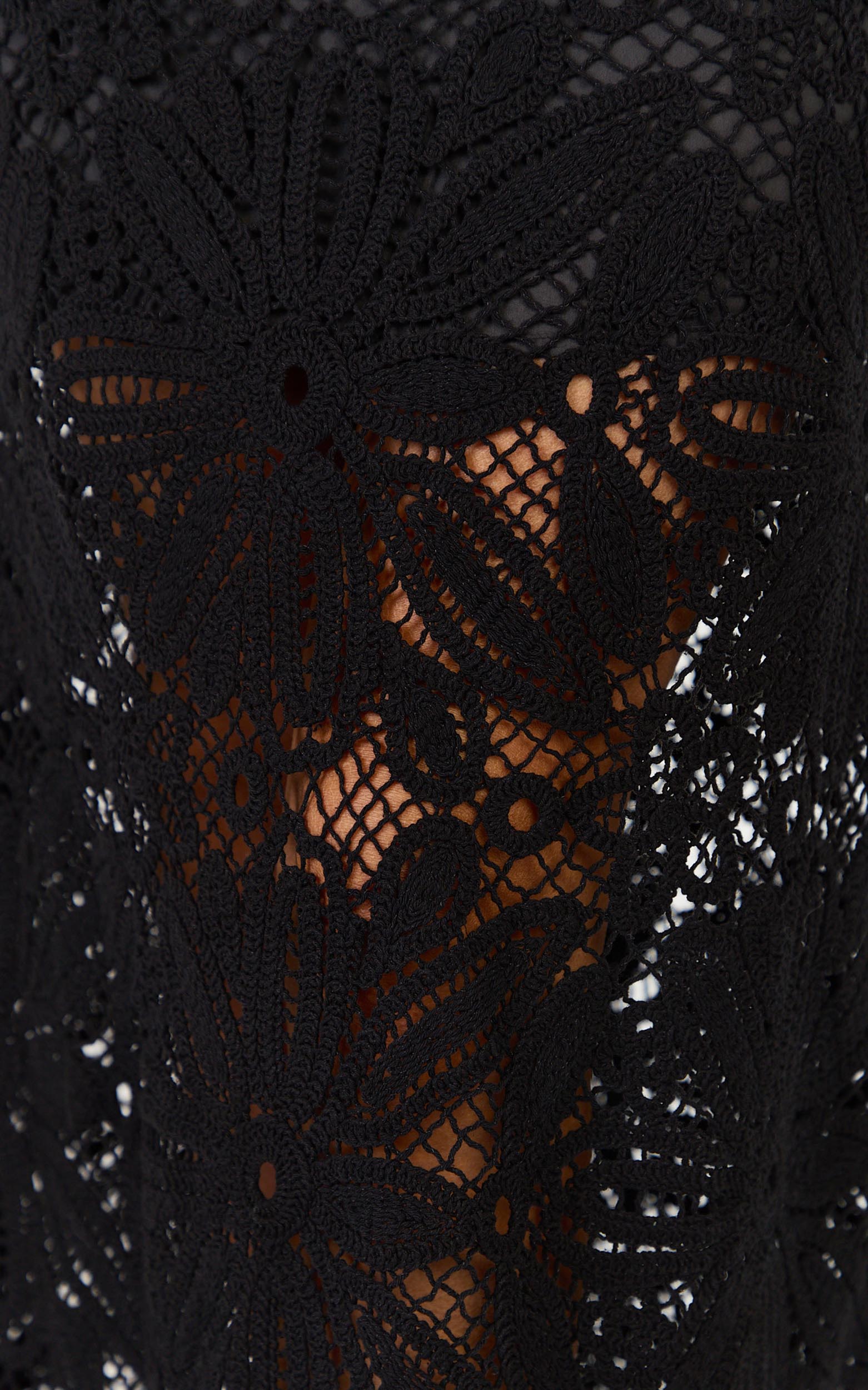 Charlene Maxi Skirt - Crochet Fit And Flare Skirt in Black