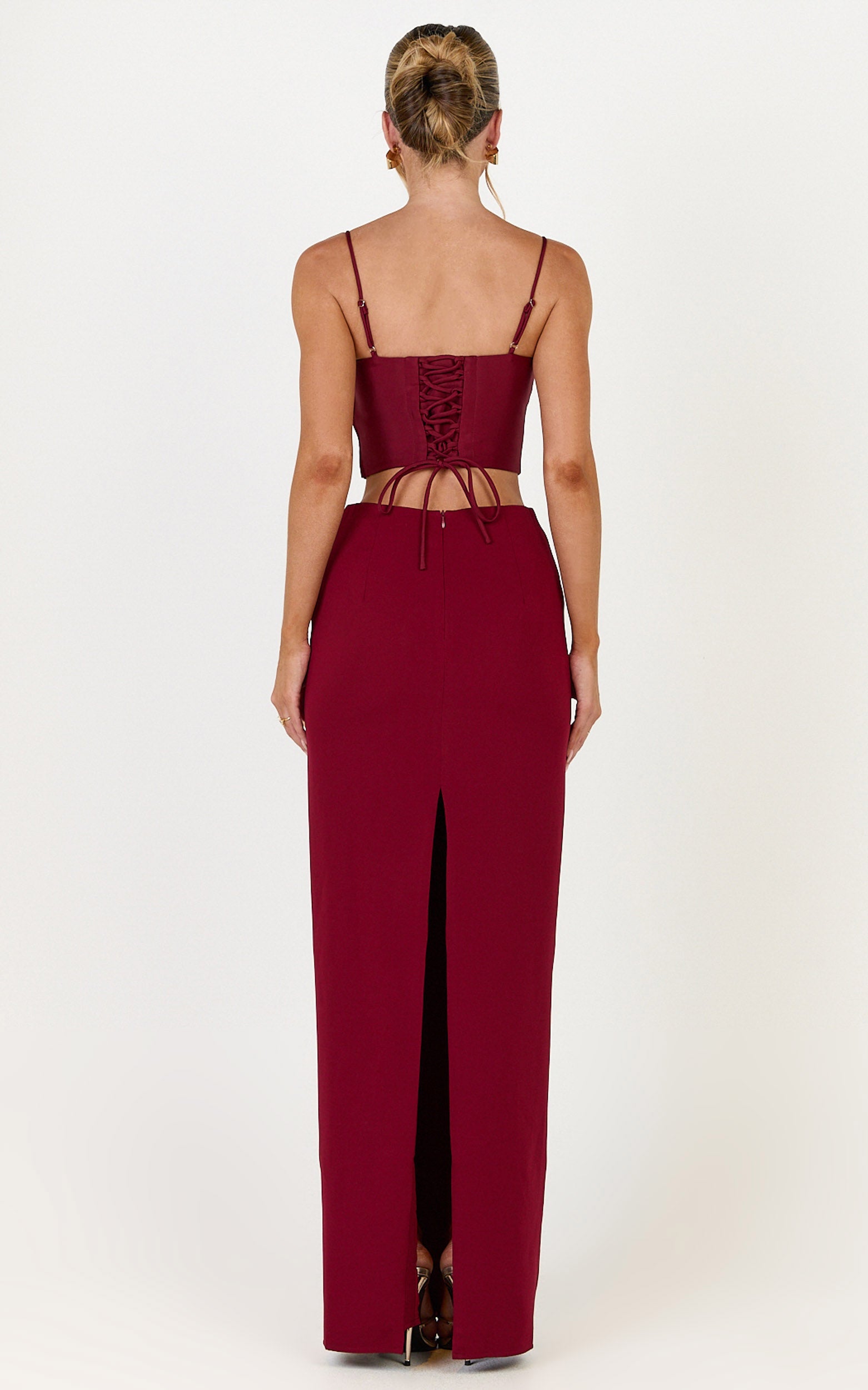 Marais Maxi Skirt - Column Skirt in Wine