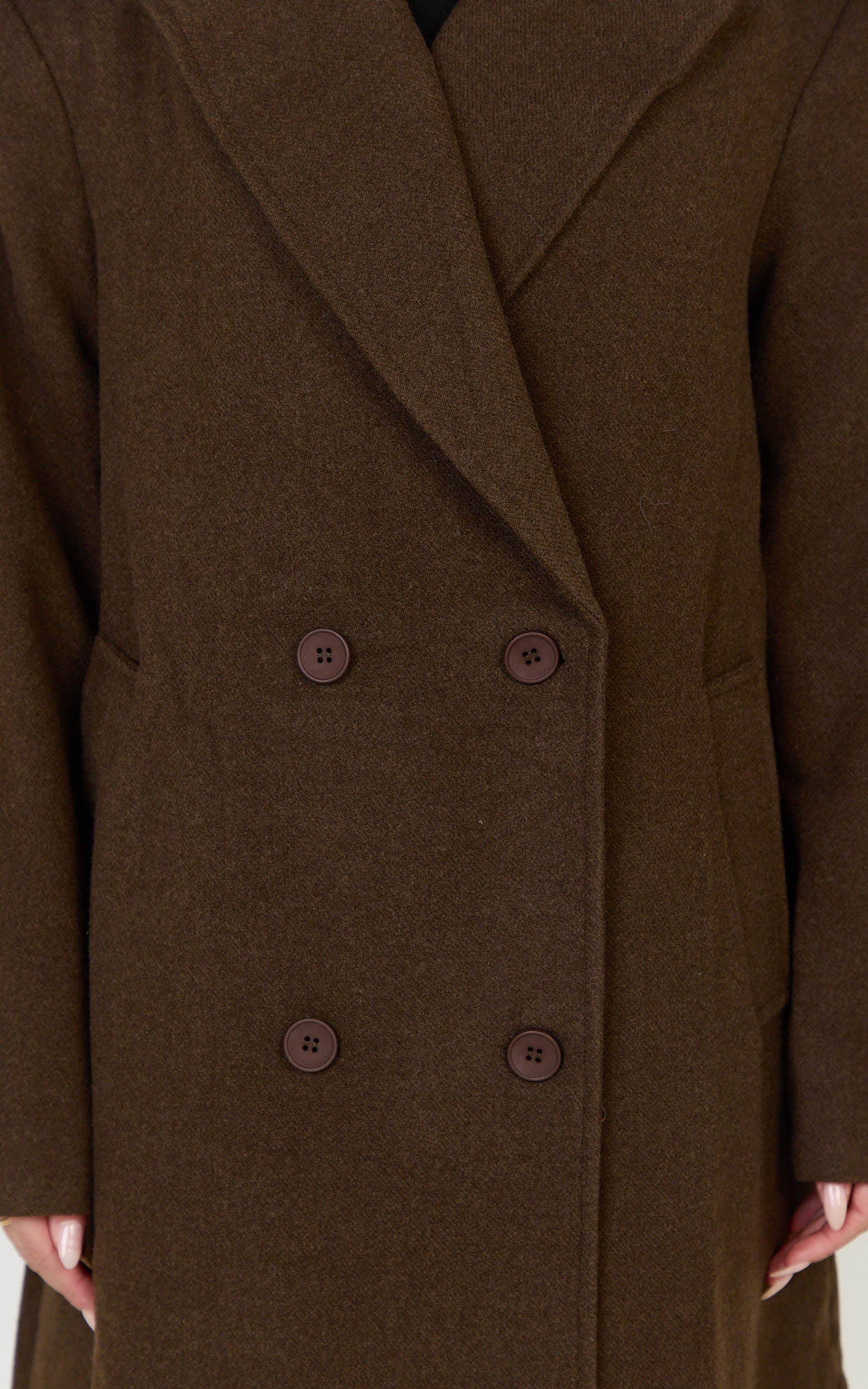 Eloise Coat - Oversized Longline Tailored Coat in Mocha Brown
