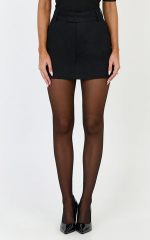 Virginia Skort - Mid Waisted Tailored Skort in Black