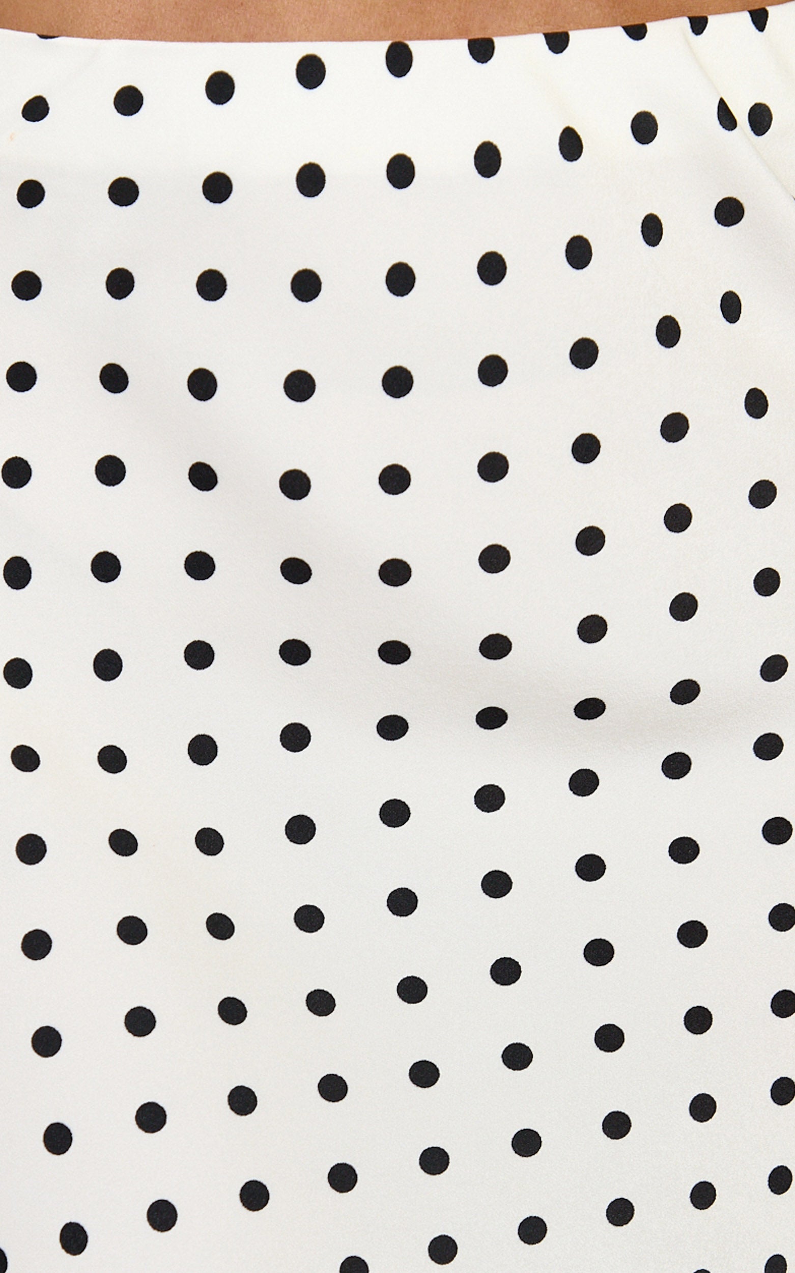 Amari Maxi Skirt - High Waisted Bias Cut Skirt in Cream and Black Polka