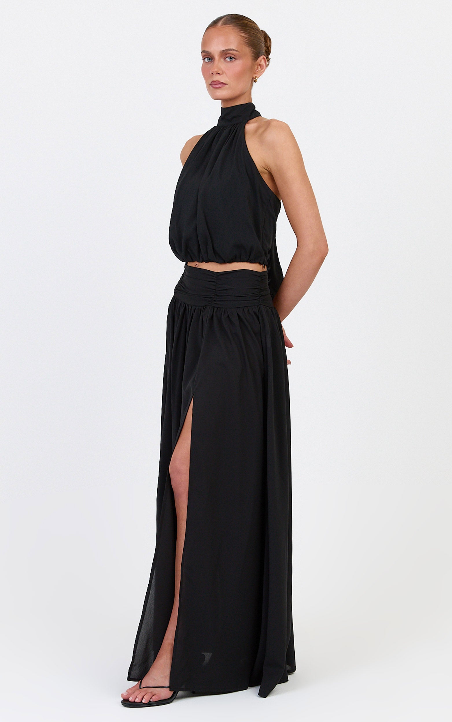 Melanie Top - Halter Neck Top in Black