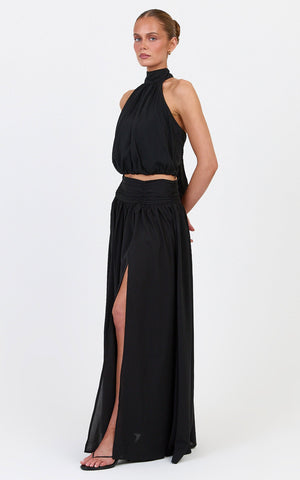 Melanie Top - Halter Neck Top in Black