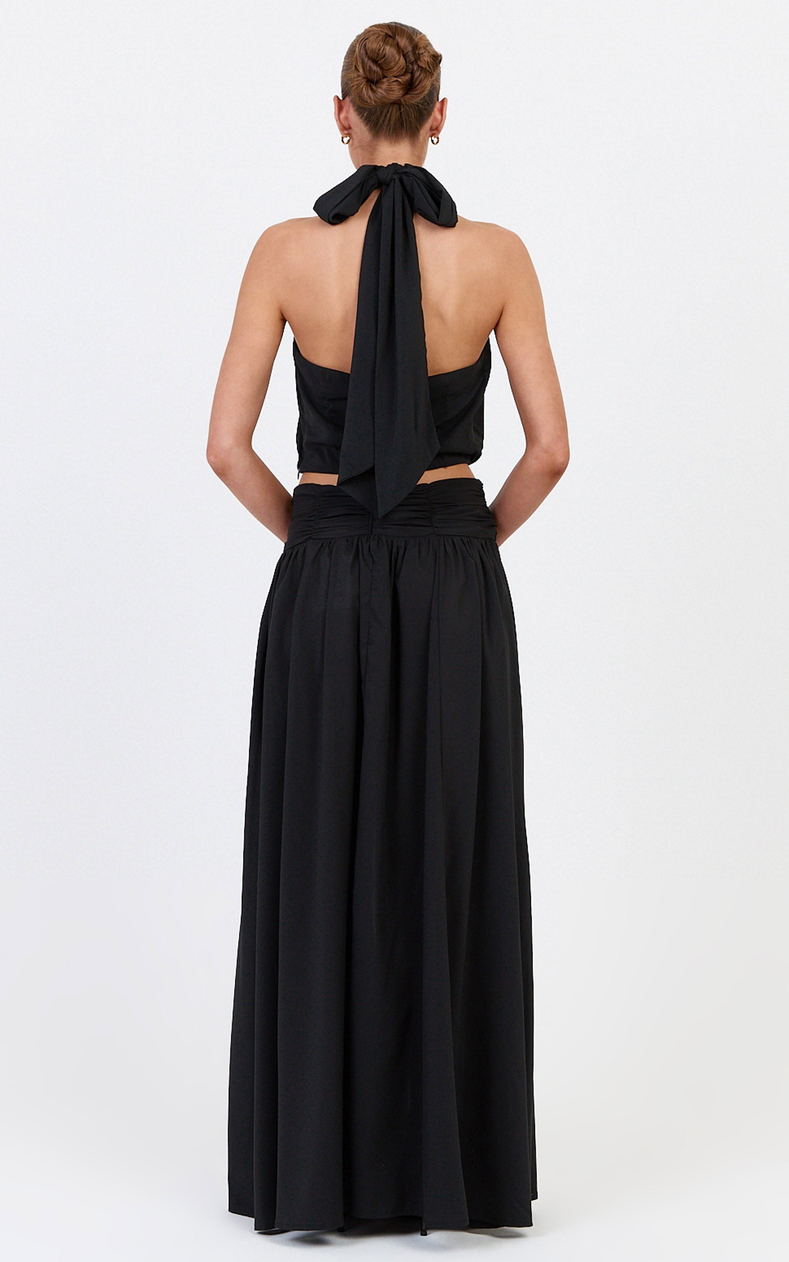 Melanie Top - Halter Neck Top in Black