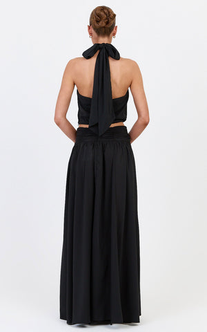 Melanie Top - Halter Neck Top in Black