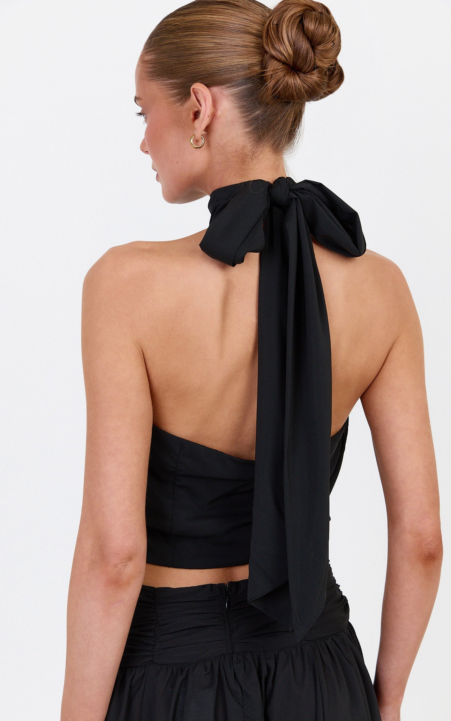 Melanie Top - Halter Neck Top in Black