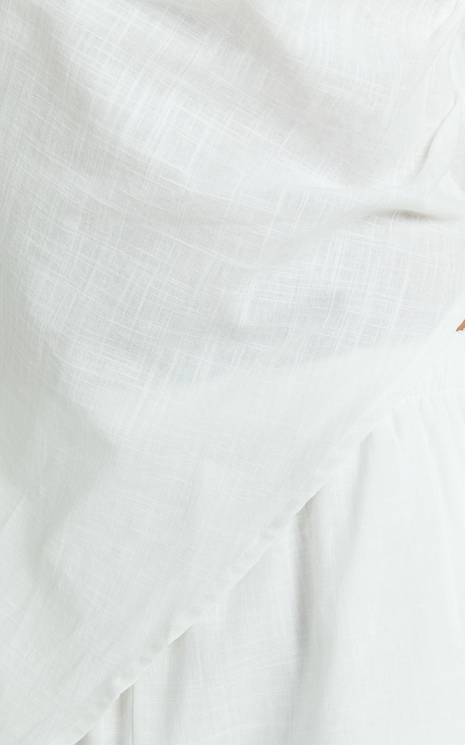 Annalie Two Piece Top and Pants Set - Off Shoulder Linen Set in White