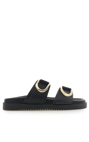 Billini - Areli Slides with Hardware Detail in Black