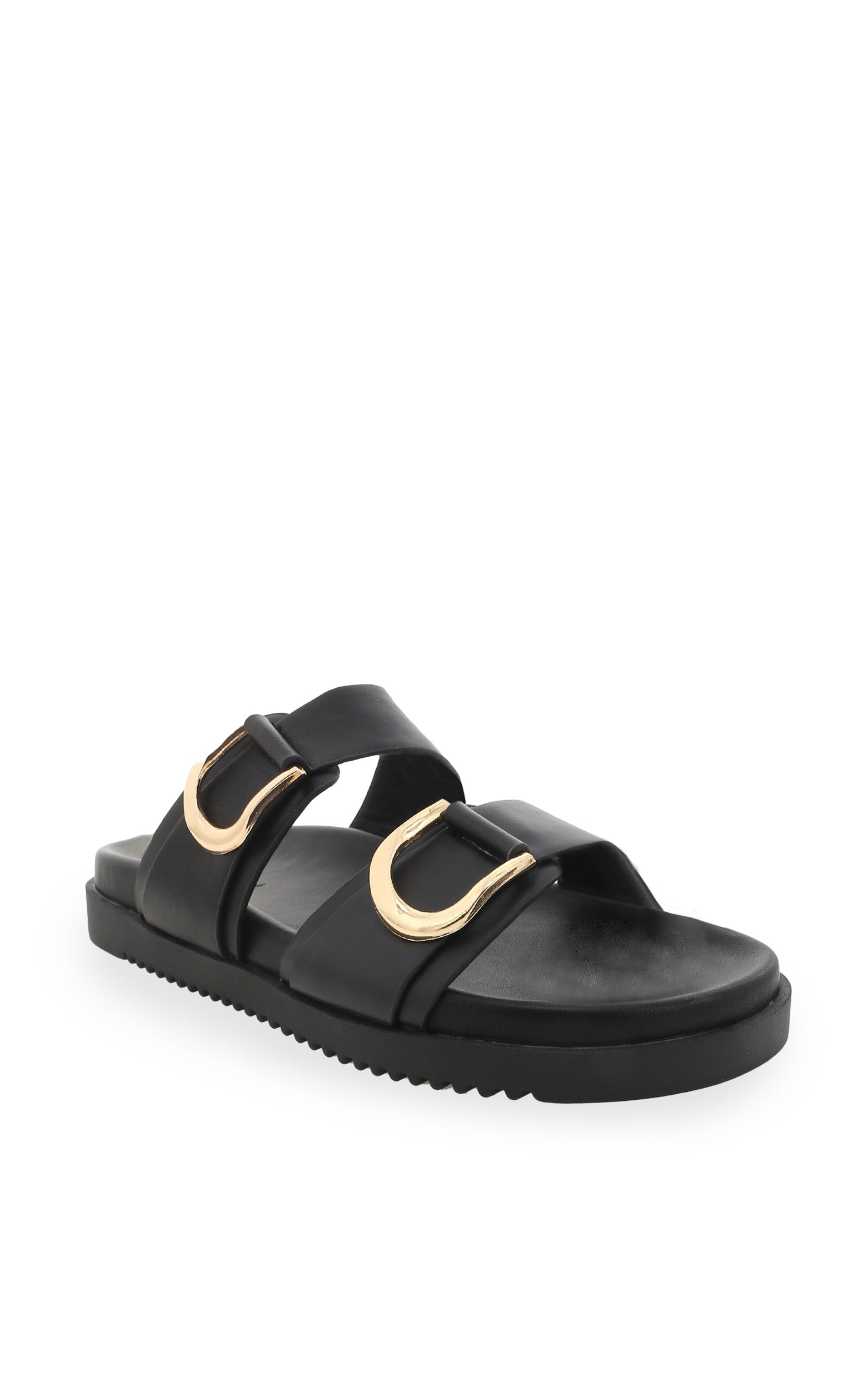 Billini - Areli Slides with Hardware Detail in Black